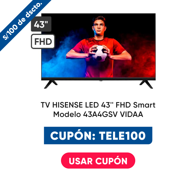 TV HISENSE LED 43'' FHD Smart - Modelo 43A4GSV VIDAA