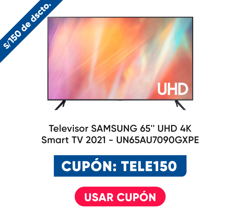 Televisor Samsung UHD 4K Smart TV 2021 de 65'' - Modelo UN65AU7090GXPE