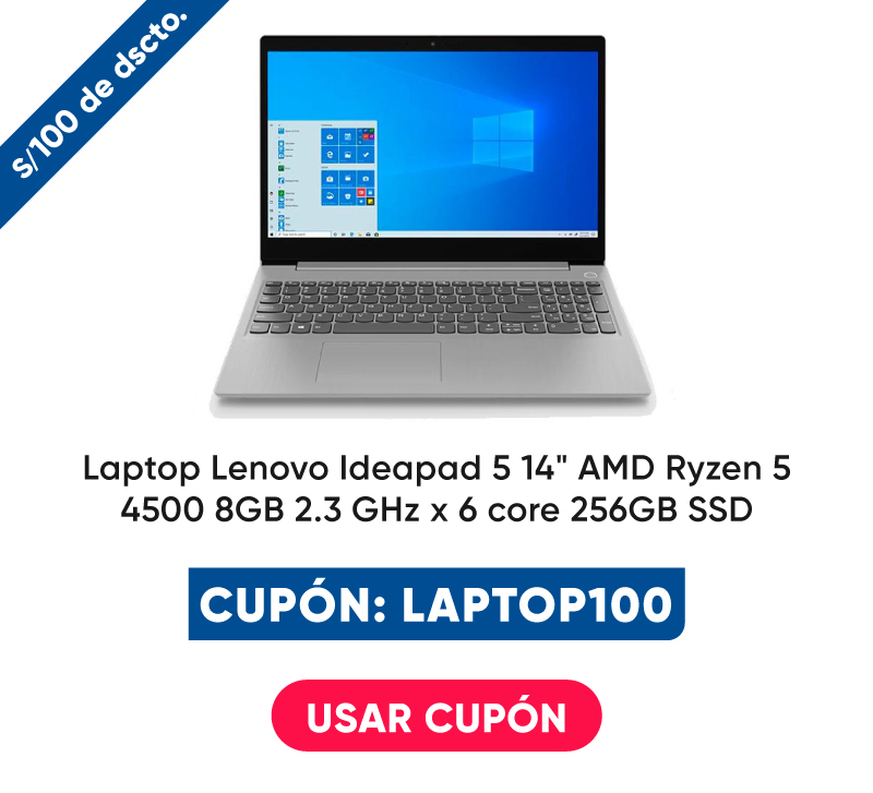 Laptop Lenovo Ideapad 5 14" AMD Ryzen 5 4500 8 GB 2.3 GHz x 6 core 256GB SSD