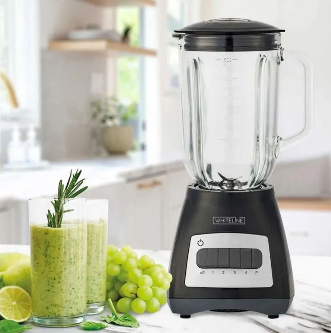 Licuadora Whiteline 400W, vaso vidrio 1.5Lts