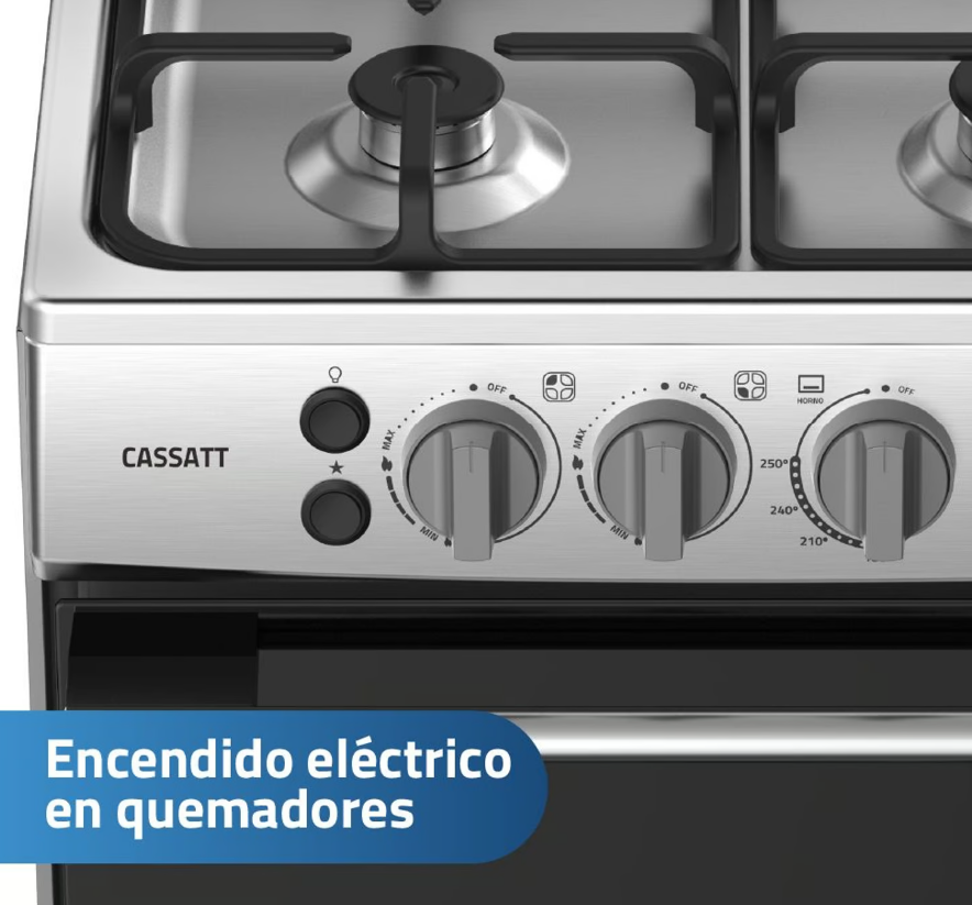 COCINA INDURAMA 20" 4 HORNILLAS CASSAT con instalación