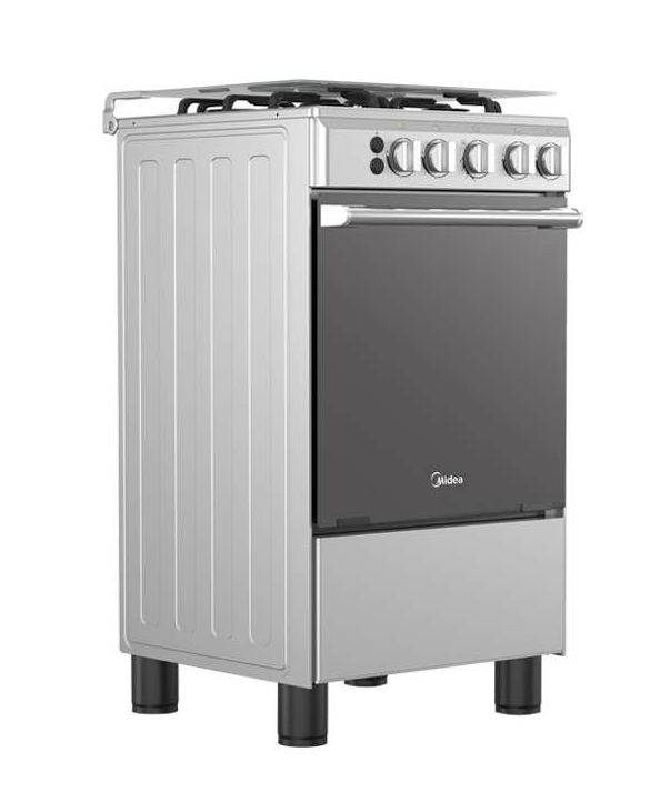 COCINA MIDEA 20" 4 HORNILLAS MGS20FO Silver cubierta inox con instalación