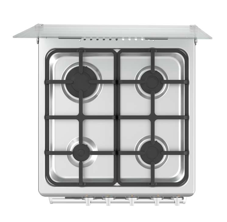 COCINA MIDEA 20" 4 HORNILLAS MGS20FO Silver cubierta inox con instalación
