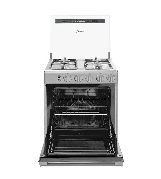 COCINA MIDEA 24" 4 HORNILLAS MGS24FS Silver cubierta inox con instalación
