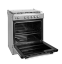 COCINA MIDEA 24" 5 HORNILLAS VENUS  Puerta Black cubierta inox c/grill con instalación