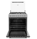 COCINA MIDEA 24" 5 HORNILLAS VENUS  Puerta Black cubierta inox c/grill con instalación