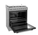 COCINA MIDEA 24" 5 HORNILLAS VENUS  Puerta Black cubierta inox c/grill con instalación