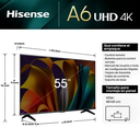 Televisor HISENSE 55"UHD 4K Smart 55A6N  Vidaa