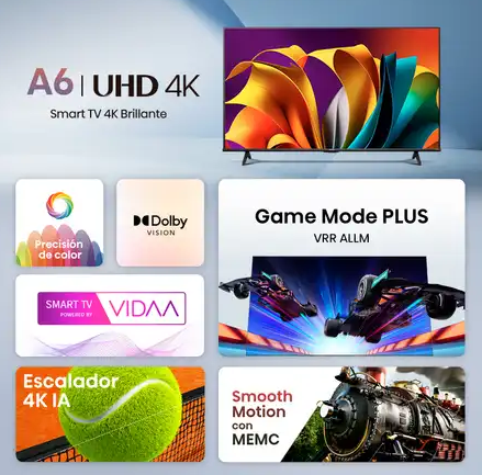 Televisor HISENSE 55"UHD 4K Smart 55A6N  Vidaa