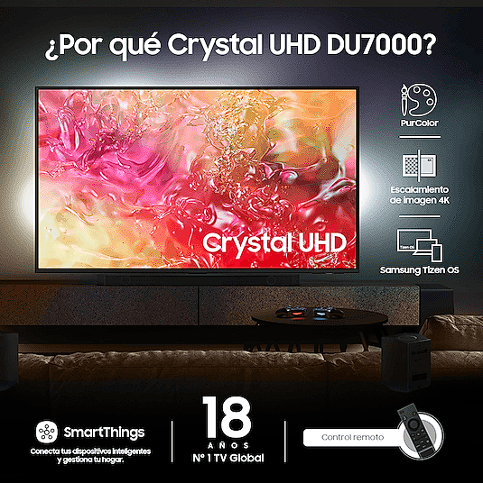 Televisor Samsung Smart TV 55" Crystal UHD 4K UN55CU7000