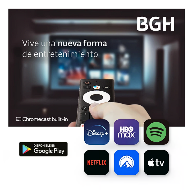 Televisor BGH 58" UHD 4K   SMART TV Android TV sin bordes B5824UK6AIP