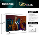 TV HISENSE 55" SMART QLED 55Q6N GOOGLE TV