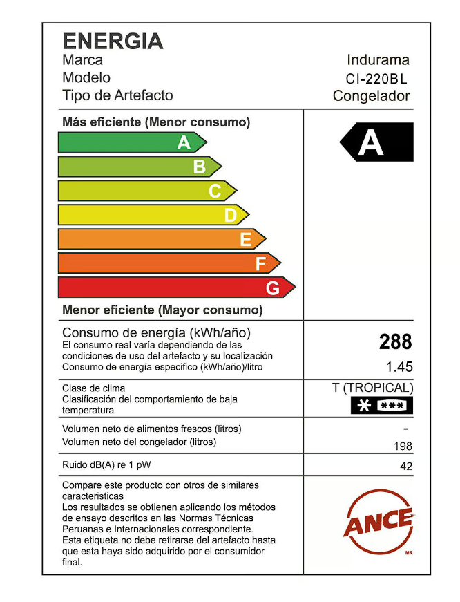 CONGELADORA Indurama 200Lts, CI-220BL Blanco