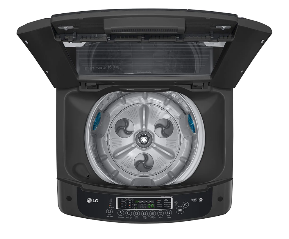 Lavadora de 16kg carga superior Smart Inverter con TurboDrum™, negro claro