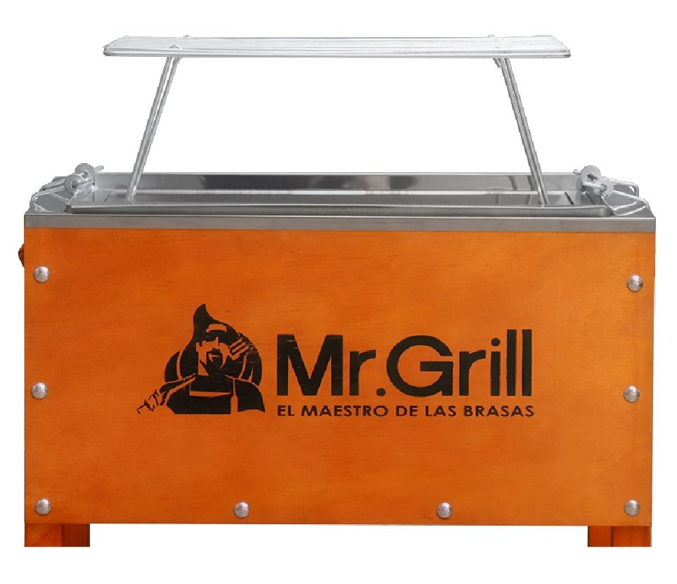 Caja China Mini S Black Edition + Parrilla de Varillas Niqueladas