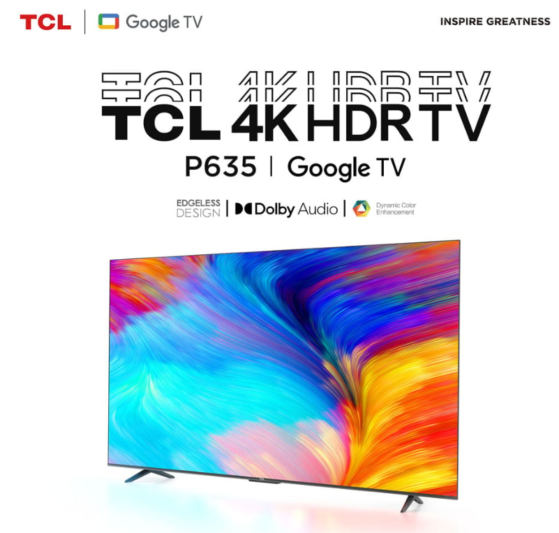 Televisor TCL UHD 4K 55" SMART TV GOOGLE TV - Modelo 55P635