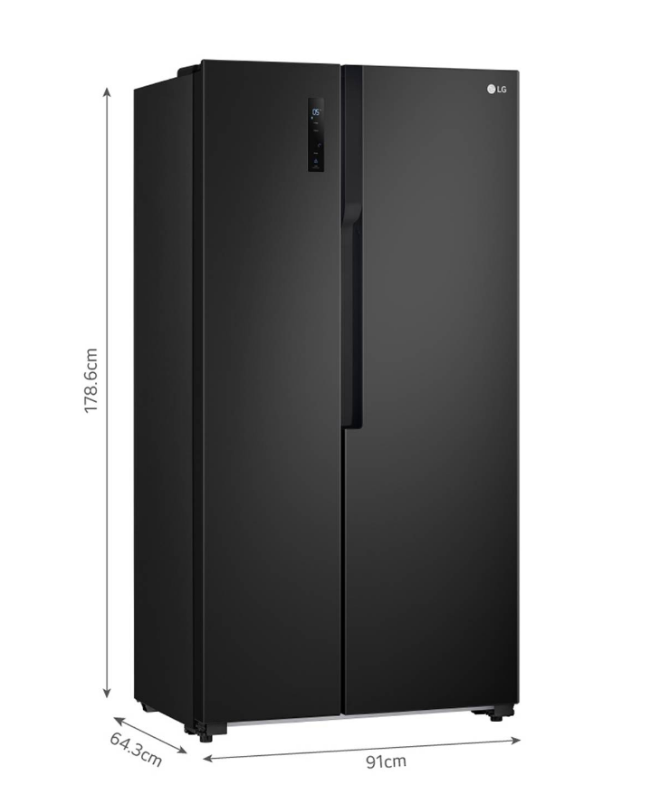 Refrigeradora LG Side By Side GS51MPD, 509L, Panel Led Táctil Negro 2024