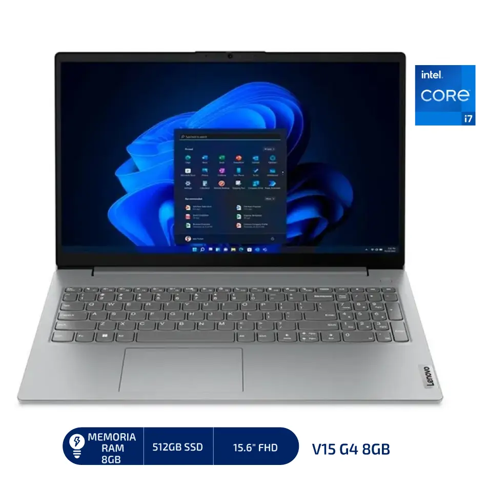 LAPTOP LENOVO 15.6" FHD Core i7-1355U (10N/12SUB) 13va GEN RAM 8GB DDR4 512G SSD Windows 11 Color IRON GREY - V15 G4 8GB 