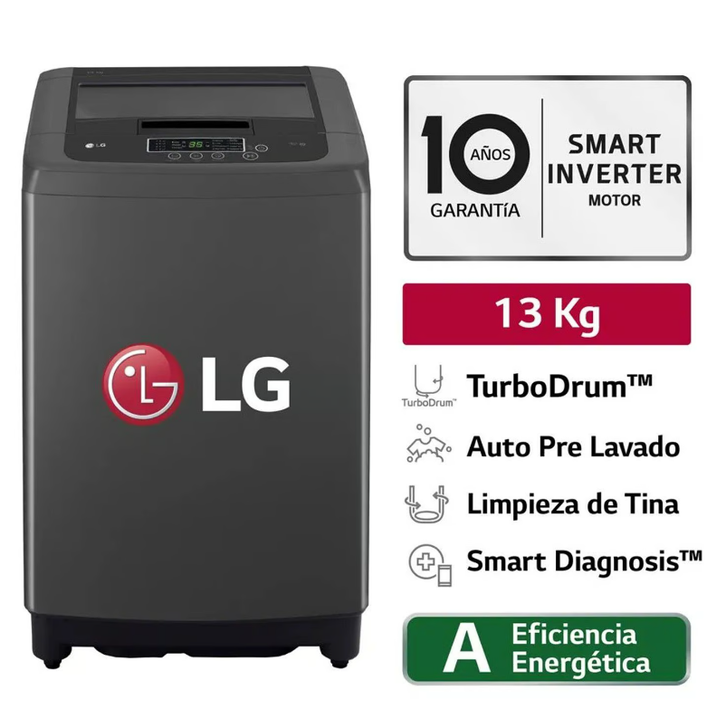 LAVADORA 13 KG Carga superior Smart Inverter Negra WT13BPBK Mod 2024