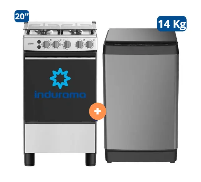 COCINA INDURAMA 20" 4 HORNILLAS CASSAT CON CONEXIÓN  + LAVADORA HISENSE CARGA SUPERIOR 14KG WT3K1423UT Gris medio - 4507177 - 12