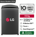 LAVADORA LG 19 KG WT19BV6T Mod 2024 Carga superior Smart Inverter  Middle Black 
