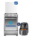 COCINA INDURAMA 24" 4 HORNILLAS GRANADA CON INSTALACIÓN + FREIDORA DE AIRE OSTER de 1.8 lts - C0646