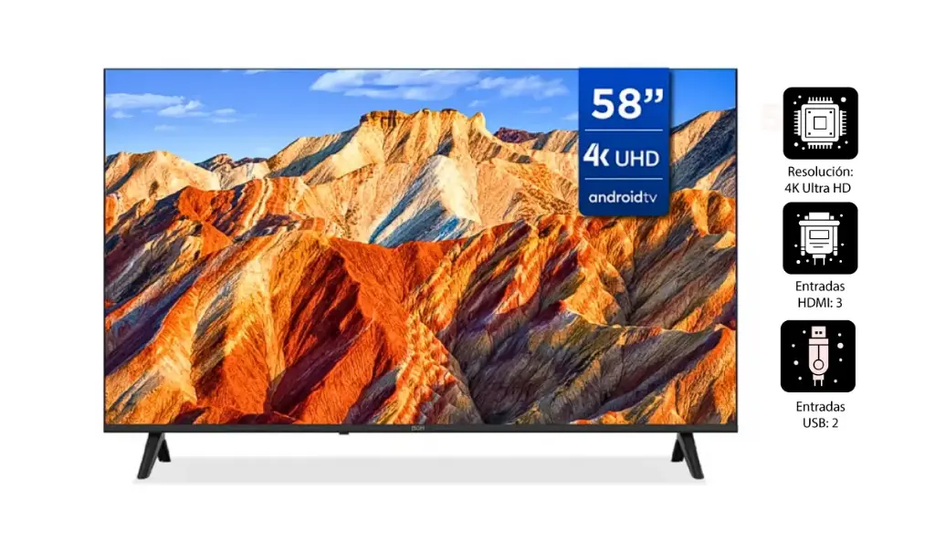 Televisor BGH 58" UHD 4K   SMART TV Android TV sin bordes B5824UK6AIP