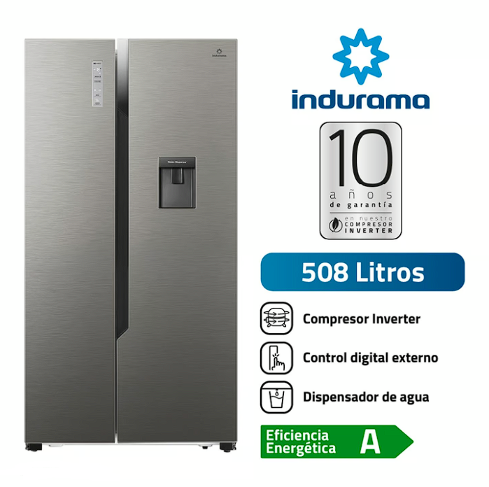 Refrigeradora Indurama 508L Side by Side Motor Inverter - Modelo RI-788Di Croma