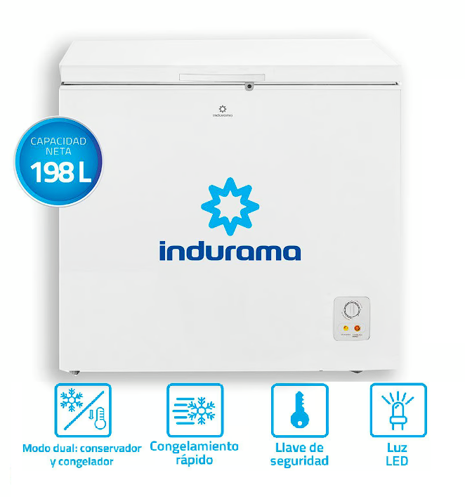 CONGELADORA Indurama 198 Lts, CI-220BL Blanco