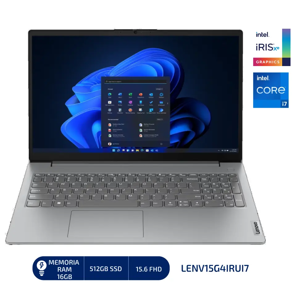 Laptop Lenovo V15 G4 IRU Intel I7-1355U 10 nucleos  16GB   15.6 FHD, 13va Gen. 512 GB SSD  Windows 11 Gris. - V15G4 I716GB 
