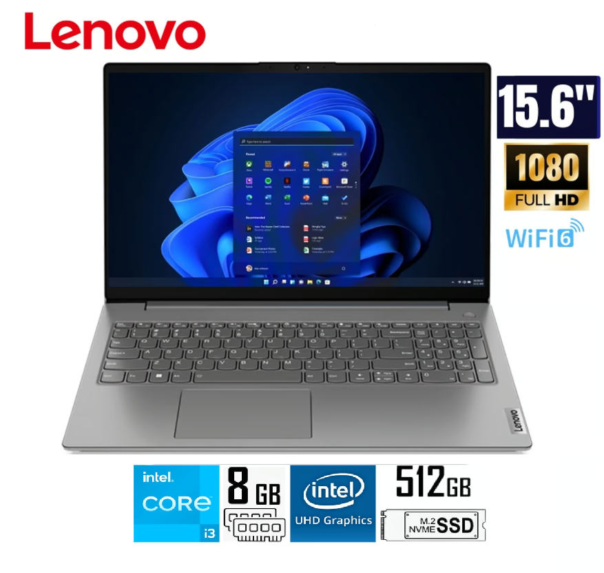 LAPTOP LENOVO V15 G3 IAP 15.6'' FHD Intel® Core™ I3-1215U  8GB 256GB SSD WINDOWS 11 HOME IRON GREY