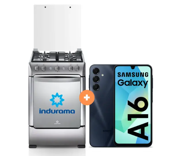 COCINA INDURAMA 24" 4 HORNILLAS GRANADA + CELULAR SAMSUNG A16 4gb, 128 GB - 4505343
