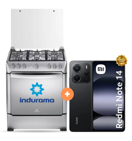 COCINA INDURAMA 30" 6 HORNILLAS PARMA +  Celular Redmi Note 14 negro 8GB RAM 256GB - 4506414-1
