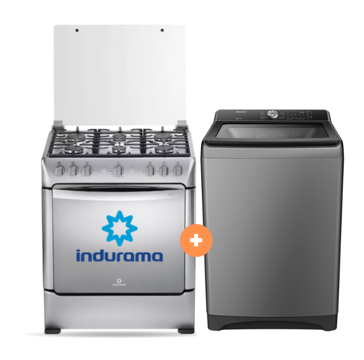 COCINA INDURAMA 30" 6 HORNILLAS PARMA CON CONEXIÓN GRATIS + Lavadora HISENSE Carga Superior 20KG WT3T2023UT Gris medio - 4506419-8