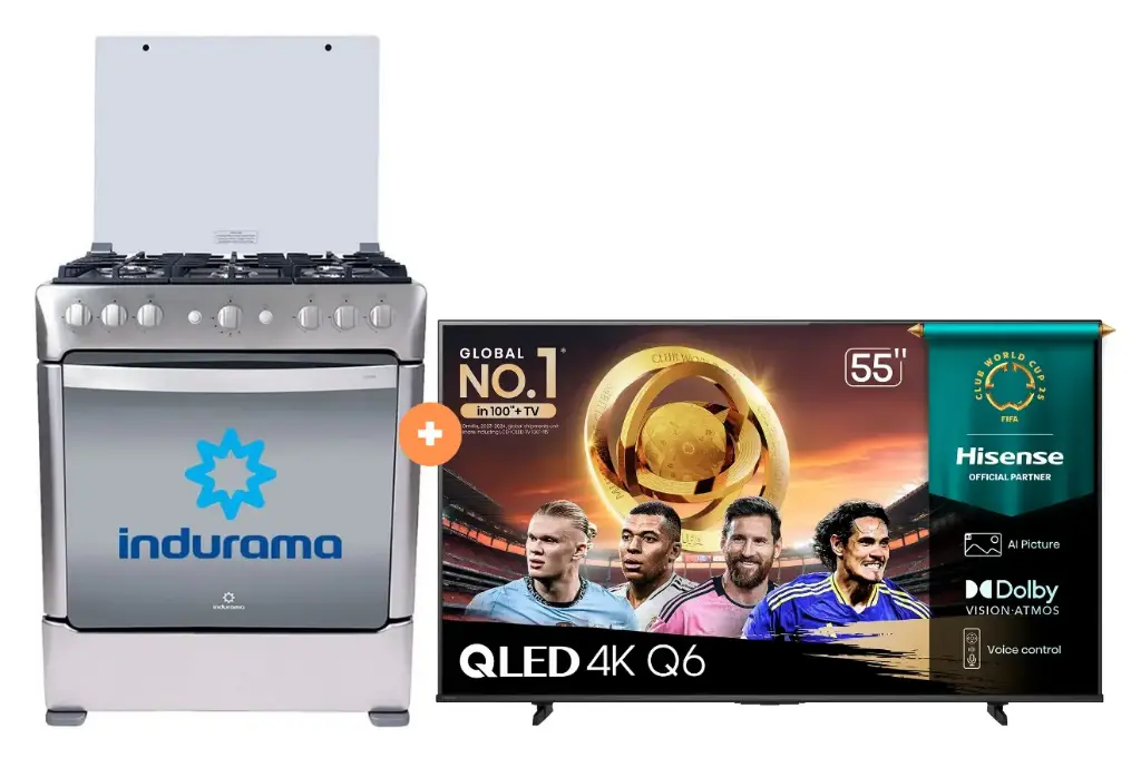 Cocina Indurama 30'' 6 Honillas Parma Con Conexión Gratis + TELEVISOR HISENSE QLED 55" UHD SMART TV 55Q6QV VIDDA MODELO 2025 - 4506419 - 1