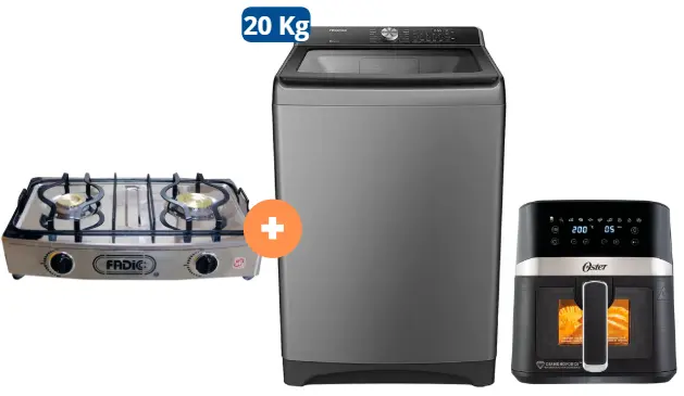 COCINA FADIC 2H SUPERIOR DE MESA CON CONEXIÓN GRATIS + LAVADORA HISENSE Carga Superior 20KG WT3T2023UT Gris medio + FREIDORA  DE AIRE DIGITAL OSTER 4 LTS CON LUZ Y VENTANA  - 4507368- 11