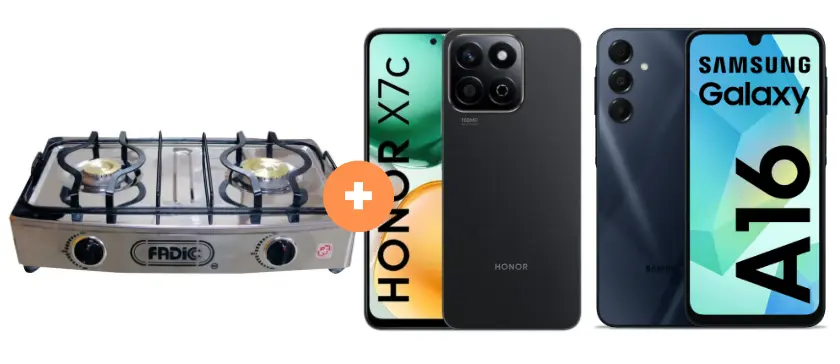 COCINA FADIC 2H SUPERIOR DE MESA  CON CONEXIÓN + CELULAR HONOR X7C 6.77" 256GB 8GB RAM NEGRO/VERDE  + CELULAR SAMSUNG GALAXY A16 6.7"  4GB RAM 128GB Negro. - 4507366 - 6