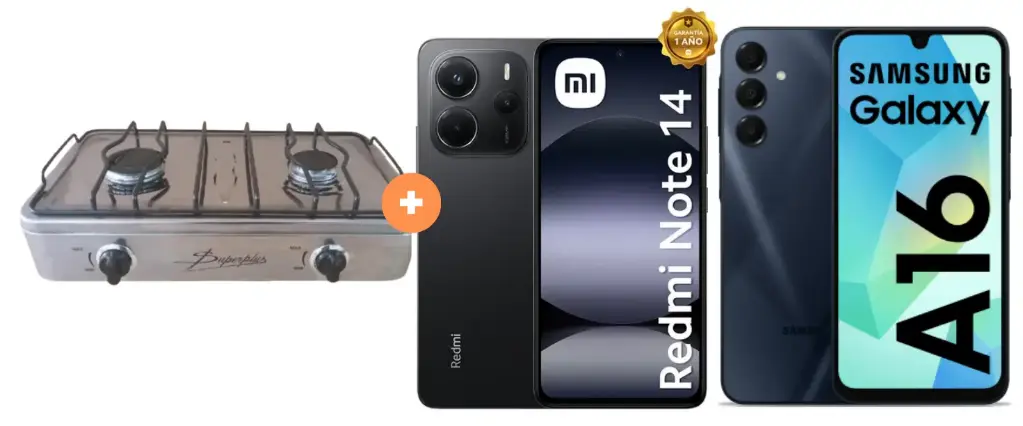 COCINA "SUPERIOR" DE MESA  2 HORNILLAS, ACERO BRILLANTE,POTENCIA 1.95KW x 2 CON CONEXIÓN + CELULAR REDMI NOTE 14  6.67"  6GB RAM 128GB Negro  + CELULAR SAMSUNG GALAXY A16 6.7"  4GB RAM 128GB Negro. - 4507366 - 9