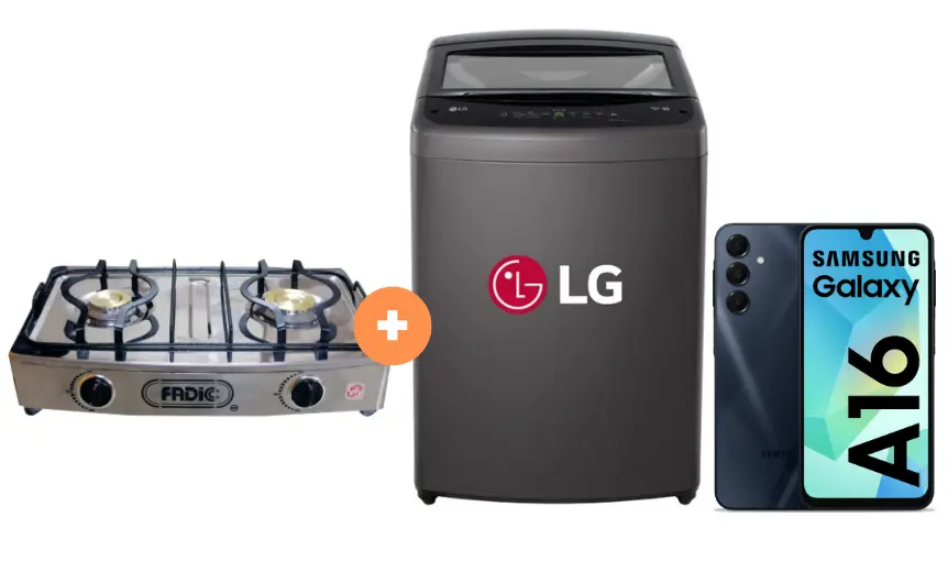 COCINA FADIC 2H SUPERIOR DE MESA CON CONEXIÓN + LAVADORA LG 19 KG WT19BVTB Mod 2024 Carga superior Smart Inverter  Middle Black + CELULAR SAMSUNG GALAXY A16 6.7"  4GB  128GB Negro. - 4507367 - 14