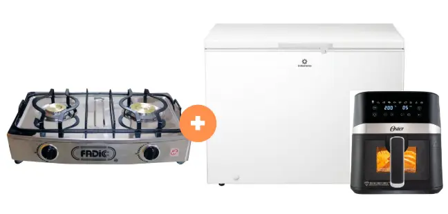 COCINA FADIC 2H SUPERIOR DE MESA CON CONEXIÓN + CONGELADORA INDURAMA 297Lts, CI-320BL BLANCO  +  FREIDORA  DE AIRE DIGITAL OSTER 4 LTS CON LUZ Y VENTANA - 4507368 -  12