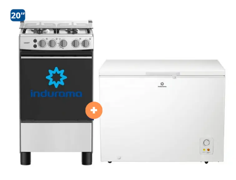 COCINA INDURAMA 20" 4 HORNILLAS CASSAT CON CONEXIÓN + CONGELADORA INDURAMA 198Lts, CI-220BL Blanco - 4507177 - 5