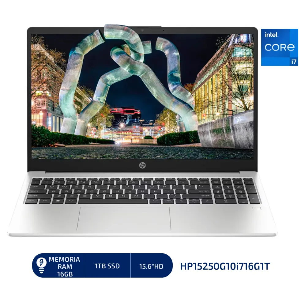 LAPTOP HP NOTEBOOK 250G10 INTEL CORE i7 1355U(10N/12SUB), 16GB DDR4, 1TB SSD, 15.6"HD, WINDOWS 11, COLOR - SILVER. - HP15250G10i716G1T  