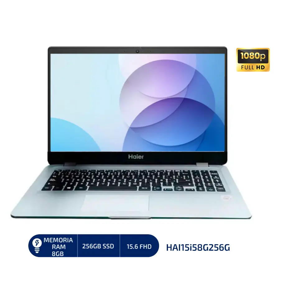 "LAPTOP HAIER Intel®Core i5-1135 G7, 8GB DDR4 , 256GBSSD 15.6"" FHD, Intel®Iris XeGraphicsWINDOWS 11, COLOR: PLATA NATURAL" - HAI15i58G256G