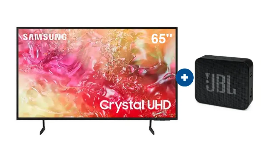 Televisor Samsung Smart TV 65" Crystal UHD 4K UN65DU7000 + Parlante JBL GO ESSENTIAL Negro - CO754 