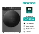 Lavaseca Hisense 14/9 kg carga frontal, SECADO CON Bomba de calor, c/Wifi,  WD3S1443BT 