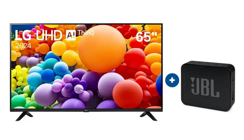 Televisor LG 65"" 4K UHD Thinq Ai 65UT7300 c/LG Magic Control + Parlante JBL GO ESSENTIAL Negro - CO752