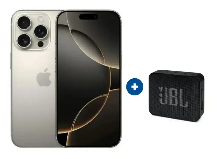 Celular Iphone 16 PRO MAX eSIM 5G 256 GB, 6.9 Pulgadas Color + Parlante JBL GO ESSENTIAL Negro - CO762
