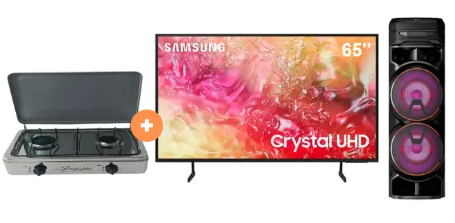COCINA "SUPERIOR" DE MESA  2 HORNILLAS, ACERO BRILLANTE,POTENCIA 1.95KW x 2 CON CONEXIÓN + TELEVISOR SAMSUNG 65" UHD 4K SMART TV UN65DU7000 + TORRE DE SONIDO  LG RNC9 - 4508044 - 9