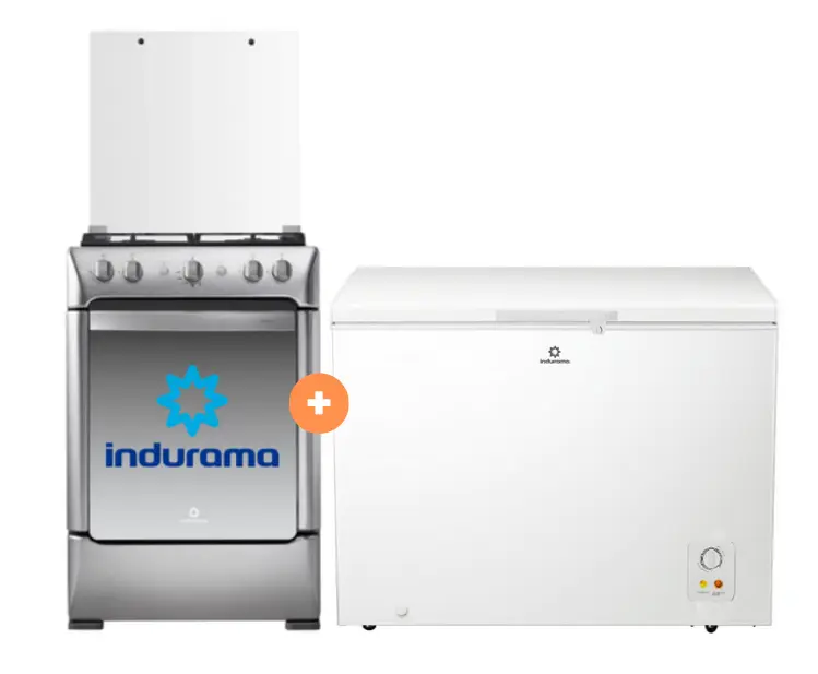 COCINA INDURAMA 24" 4 HORNILLAS GRANADA + Congeladora Indurama 297Lts, CI-320BL Blanco - 4504494 - 7