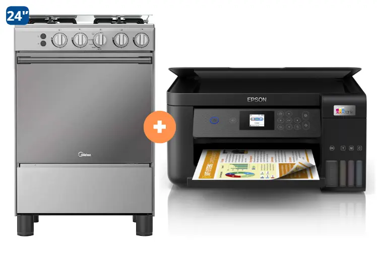 COCINA MIDEA 24" MGS24 4 HORNILLAS HIERRO CON CONEXION+ IMPRESORA MULTIFUNCIONAL EPSON WIFI 4260 DUPLEX WIFI - 4507184 - 6
